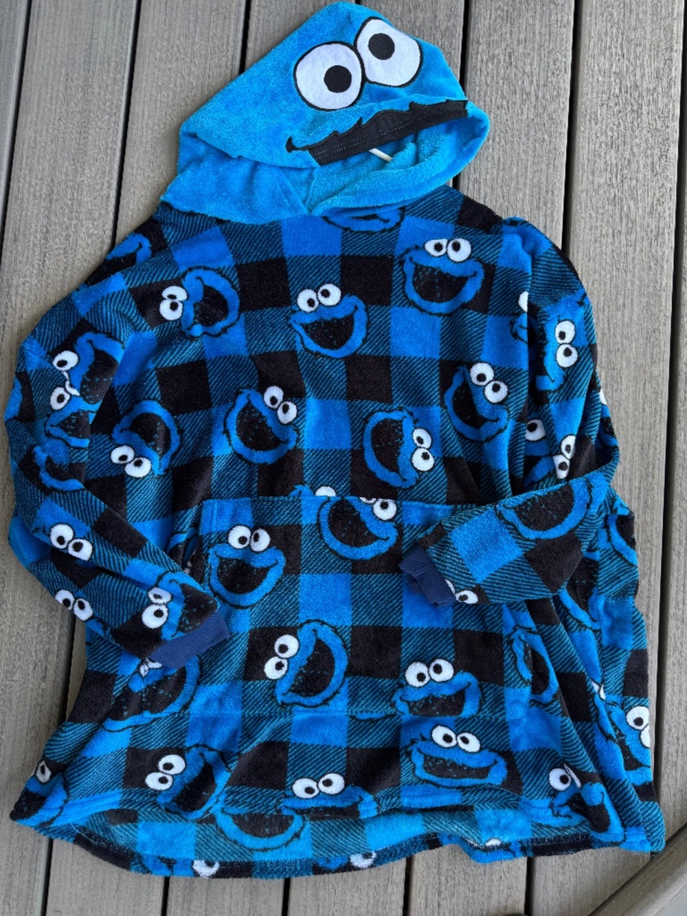 Cookie Monster oversized fleece Hoodie